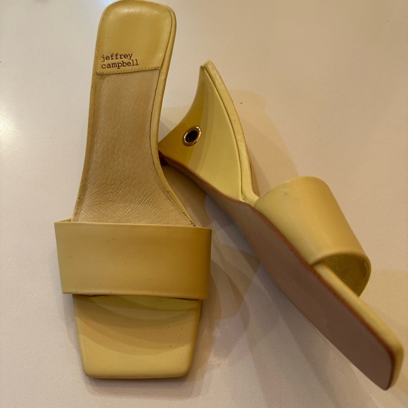 Jeffrey Campbell Shoes - Jeffrey Campbell yellow wedge sandal size 8.5, new without box